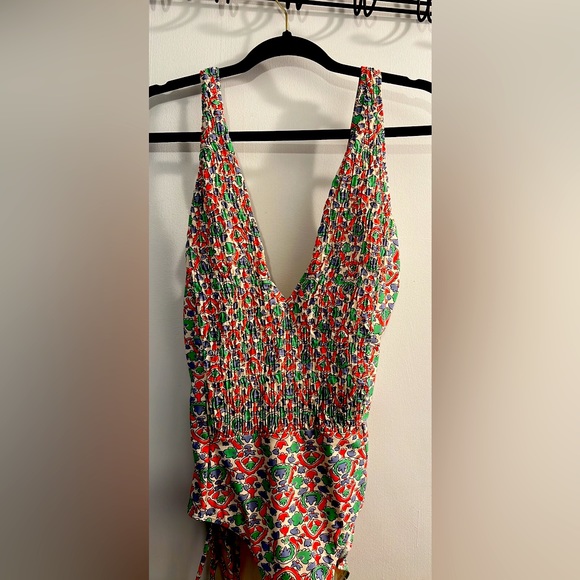 Tory Burch Swim Tory Burch Floral Jacquard One Piece Belted Full